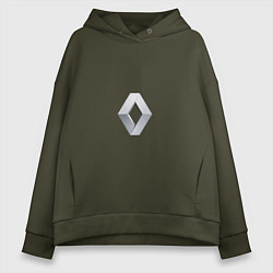 Толстовка оверсайз женская Renault LOGO, цвет: хаки