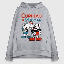 Женское худи оверсайз Cuphead & Mugman