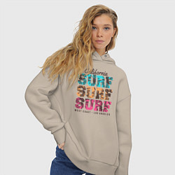 Толстовка оверсайз женская Surf, цвет: миндальный — фото 2