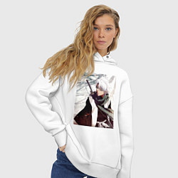 Толстовка оверсайз женская Hitsugaya Toshiro, цвет: белый — фото 2