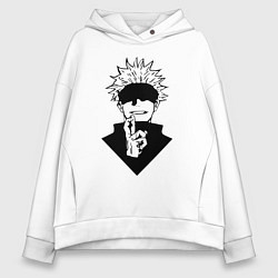 Толстовка оверсайз женская Магическая битва, цвет: белый