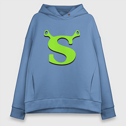 Толстовка оверсайз женская Shrek: Logo S, цвет: мягкое небо