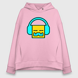 Толстовка оверсайз женская Geometry Dash: Music, цвет: светло-розовый