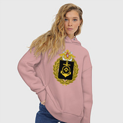 Толстовка оверсайз женская СЕВЕРНЫЙ ФЛОТ ВМФ РОССИИ, цвет: пыльно-розовый — фото 2