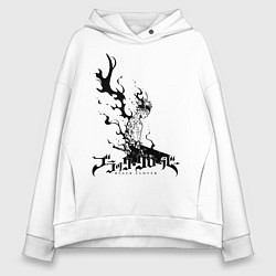 Толстовка оверсайз женская Черный Аста Черный Клевер, цвет: белый