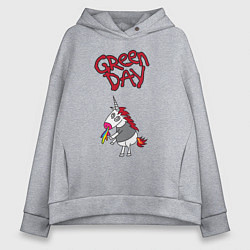 Толстовка оверсайз женская Green Day Unicorn, цвет: меланж