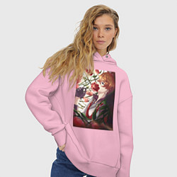 Толстовка оверсайз женская Tartaglia fan art, цвет: светло-розовый — фото 2