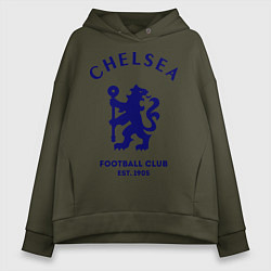 Толстовка оверсайз женская Chelsea Est. 1905, цвет: хаки