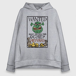 Толстовка оверсайз женская Shrek: Wanted, цвет: меланж