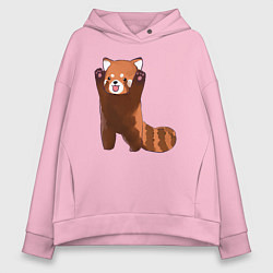 Толстовка оверсайз женская Нападение милой панды, цвет: светло-розовый