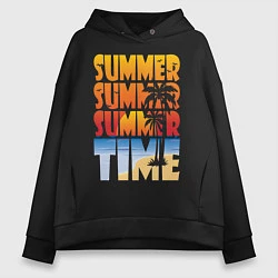 Толстовка оверсайз женская SUMMER TIME, цвет: черный