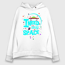 Толстовка оверсайз женская Need My Space, цвет: белый