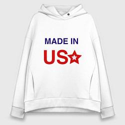 Толстовка оверсайз женская Made in usa, цвет: белый