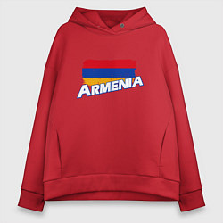 Толстовка оверсайз женская Armenia Flag, цвет: красный