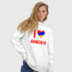 Толстовка оверсайз женская I Love Armenia, цвет: белый — фото 2