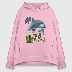 Толстовка оверсайз женская Poker shark, цвет: светло-розовый