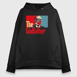 Толстовка оверсайз женская Godfather logo, цвет: черный