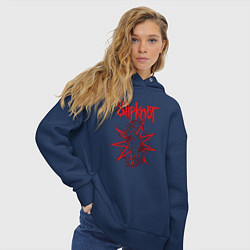 Толстовка оверсайз женская Slipknot Slip Goats Art, цвет: тёмно-синий — фото 2