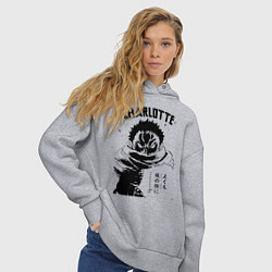 Толстовка оверсайз женская Шарлотта Катакури One Piece, цвет: меланж — фото 2