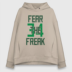 Толстовка оверсайз женская Fear The Freak 34, цвет: миндальный