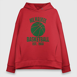 Толстовка оверсайз женская Milwaukee Basket, цвет: красный