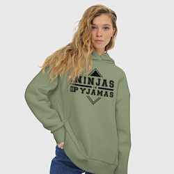Толстовка оверсайз женская Ninjas In Pyjamas, цвет: авокадо — фото 2