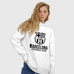 Толстовка оверсайз женская Barcelona FC, цвет: белый — фото 2
