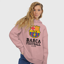 Толстовка оверсайз женская Barcelona Football Club, цвет: пыльно-розовый — фото 2