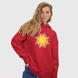 Толстовка оверсайз женская Super Sun, цвет: красный — фото 2