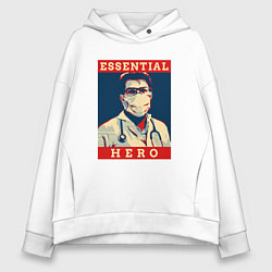 Толстовка оверсайз женская Главный герой, цвет: белый