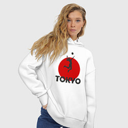 Толстовка оверсайз женская Tokyo Volleyball, цвет: белый — фото 2