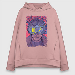 Толстовка оверсайз женская CYBERPUNK 2077 КИБЕРПАНК Z, цвет: пыльно-розовый