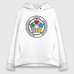 Толстовка оверсайз женская Judo Federation, цвет: белый
