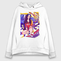 Толстовка оверсайз женская Fast Girl, цвет: белый