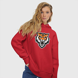 Толстовка оверсайз женская Tigers Team, цвет: красный — фото 2