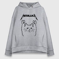 Толстовка оверсайз женская METALLICA МЕТАЛЛИКА, цвет: меланж