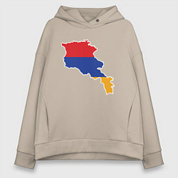 Толстовка оверсайз женская Map Armenia, цвет: миндальный