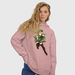 Толстовка оверсайз женская Zelda1, цвет: пыльно-розовый — фото 2