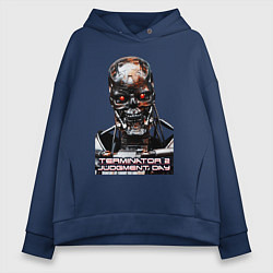 Толстовка оверсайз женская Terminator T-800, цвет: тёмно-синий