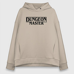 Толстовка оверсайз женская DUNGEON MASTER ГАЧИМУЧИ ЧЁРНЫЙ ЛОГО, цвет: миндальный