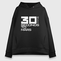 Толстовка оверсайз женская 30 Seconds To Mars logo, цвет: черный