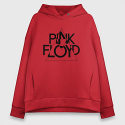 Толстовка оверсайз женская PINK FLOYD LOGO ПИНК ФЛОЙД, цвет: красный