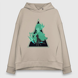 Толстовка оверсайз женская Genshin Impact VentiВенти, цвет: миндальный