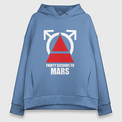 Толстовка оверсайз женская 30 Seconds To Mars Logo, цвет: мягкое небо