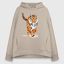 Толстовка оверсайз женская Властный хозяин джунглей, цвет: миндальный