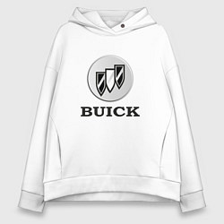 Толстовка оверсайз женская Gray gradient Logo Buick, цвет: белый