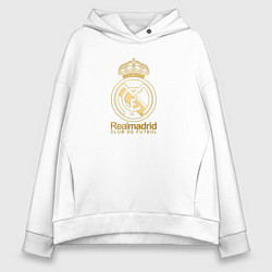 Толстовка оверсайз женская Real Madrid gold logo, цвет: белый