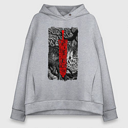 Толстовка оверсайз женская BERSERK SWORD БЕРСЕРК МЕЧ, цвет: меланж