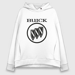 Толстовка оверсайз женская Buick Black and White Logo, цвет: белый