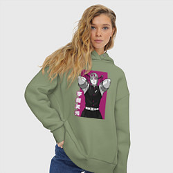 Толстовка оверсайз женская Хашира Звука, цвет: авокадо — фото 2